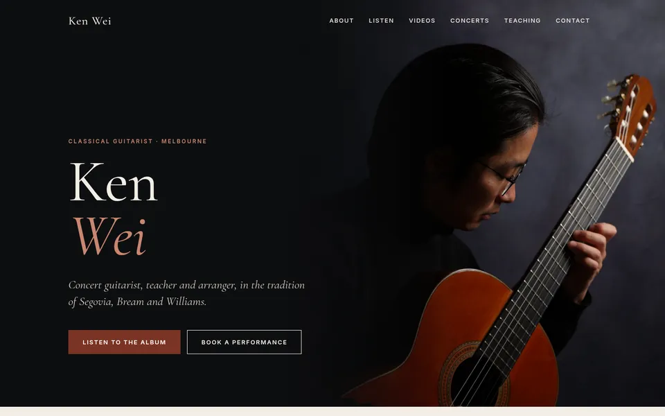 Concept redesign of the Ken Wei website